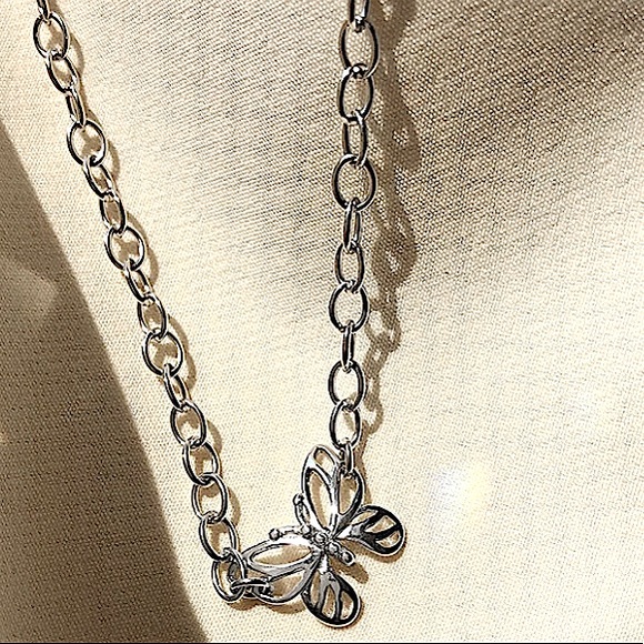 Sterling Silver Butterfly Choker - Picture 3 of 4